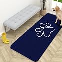 OLANLY Dog Door Mat for Muddy Paws 59x24, Paw Print Design Chenille Mud Mat
