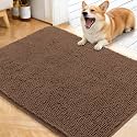 OLANLY Dog Door Mat for Muddy Paws 40x32, Super Absorbent Chenille Mud Mat