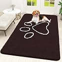 OLANLY Dog Door Mat for Muddy Paws 70x46, Paw Print Design Chenille Mud Mat