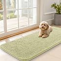 OLANLY Dog Door Mat for Muddy Paws 47x20, Super Absorbent Chenille Mud Mat