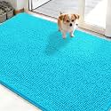 OLANLY Dog Door Mat for Muddy Paws 50x30, Super Absorbent Chenille Mud Mat