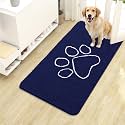 OLANLY Dog Door Mat for Muddy Paws 40x24, Paw Print Design Chenille Mud Mat