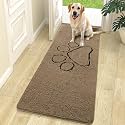 OLANLY Dog Door Mat for Muddy Paws 70x24, Paw Print Design Chenille Mud Mat