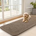 OLANLY Dog Door Mat for Muddy Paws 47x20, Super Absorbent Chenille Mud Mat