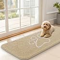 OLANLY Dog Door Mat for Muddy Paws 47x17, Paw Print Design Chenille Mud Mat