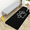 OLANLY Dog Door Mat for Muddy Paws 59x24, Paw Print Design Chenille Mud Mat