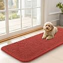 OLANLY Dog Door Mat for Muddy Paws 47x17, Super Absorbent Chenille Mud Mat
