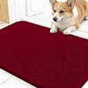 OLANLY Dog Door Mat for Muddy Paws 30x17, Super Absorbent Chenille Mud Mat