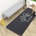 OLANLY Dog Door Mat for Muddy Paws 59x24, Paw Print Design Chenille Mud Mat