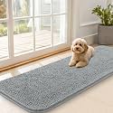 OLANLY Dog Door Mat for Muddy Paws 59x20, Super Absorbent Chenille Mud Mat