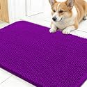 OLANLY Dog Door Mat for Muddy Paws 30x17, Super Absorbent Chenille Mud Mat