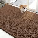 OLANLY Dog Door Mat for Muddy Paws 50x30, Super Absorbent Chenille Mud Mat