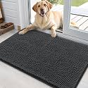 OLANLY Dog Door Mat for Muddy Paws 36x24, Super Absorbent Chenille Mud Mat
