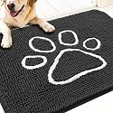 OLANLY Dog Door Mat for Muddy Paws 32x20, Paw Print Design Chenille Mud Mat