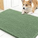 OLANLY Dog Door Mat for Muddy Paws 30x17, Super Absorbent Chenille Mud Mat