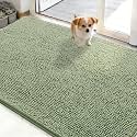 OLANLY Dog Door Mat for Muddy Paws 48x30, Super Absorbent Chenille Mud Mat