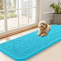 OLANLY Dog Door Mat for Muddy Paws 59x20, Super Absorbent Chenille Mud Mat