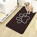 OLANLY Dog Door Mat for Muddy Paws 40x24, Paw Print Design Chenille Mud Mat