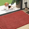 OLANLY Dog Door Mat for Muddy Paws 47x32, Super Absorbent Chenille Mud Mat