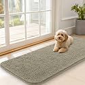 OLANLY Dog Door Mat for Muddy Paws 47x20, Super Absorbent Chenille Mud Mat