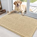 OLANLY Dog Door Mat for Muddy Paws 35x24, Super Absorbent Chenille Mud Mat