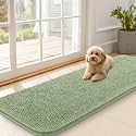 OLANLY Dog Door Mat for Muddy Paws 59x20, Super Absorbent Chenille Mud Mat