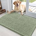 OLANLY Dog Door Mat for Muddy Paws 36x24, Super Absorbent Chenille Mud Mat