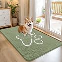 OLANLY Dog Door Mat for Muddy Paws 45x27, Paw Print Design Chenille Mud Mat