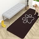 OLANLY Dog Door Mat for Muddy Paws 59x24, Paw Print Design Chenille Mud Mat