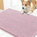 OLANLY Dog Door Mat for Muddy Paws 30x17, Super Absorbent Chenille Mud Mat