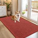 OLANLY Dog Door Mat for Muddy Paws 54x32, Super Absorbent Chenille Mud Mat