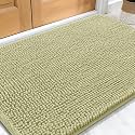 OLANLY Dog Door Mat for Muddy Paws 34x21, Super Absorbent Chenille Mud Mat
