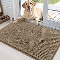 OLANLY Dog Door Mat for Muddy Paws 35x24, Super Absorbent Chenille Mud Mat