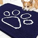 OLANLY Dog Door Mat for Muddy Paws 30x20, Paw Print Design Chenille Mud Mat