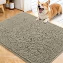 OLANLY Dog Door Mat for Muddy Paws 40x32, Super Absorbent Chenille Mud Mat