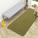 OLANLY Dog Door Mat for Muddy Paws 54x24, Super Absorbent Chenille Mud Mat