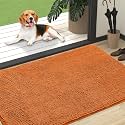 OLANLY Dog Door Mat for Muddy Paws 47x32, Super Absorbent Chenille Mud Mat