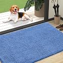 OLANLY Dog Door Mat for Muddy Paws 47x32, Super Absorbent Chenille Mud Mat