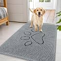 OLANLY Dog Door Mat for Muddy Paws 44x32, Paw Print Design Chenille Mud Mat