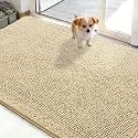 OLANLY Dog Door Mat for Muddy Paws 50x30, Super Absorbent Chenille Mud Mat