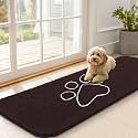OLANLY Dog Door Mat for Muddy Paws 59x20, Paw Print Design Chenille Mud Mat