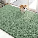 OLANLY Dog Door Mat for Muddy Paws 50x30, Super Absorbent Chenille Mud Mat