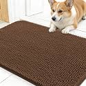 OLANLY Dog Door Mat for Muddy Paws 30x17, Super Absorbent Chenille Mud Mat