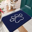 OLANLY Dog Door Mat for Muddy Paws 30x17, Paw Print Design Chenille Mud Mat