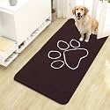 OLANLY Dog Door Mat for Muddy Paws 44x24, Paw Print Design Chenille Mud Mat