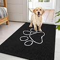 OLANLY Dog Door Mat for Muddy Paws 44x32, Paw Print Design Chenille Mud Mat