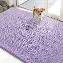 OLANLY Dog Door Mat for Muddy Paws 48x30, Super Absorbent Chenille Mud Mat