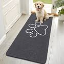 OLANLY Dog Door Mat for Muddy Paws 70x32, Paw Print Design Chenille Mud Mat
