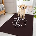 OLANLY Dog Door Mat for Muddy Paws 44x32, Paw Print Design Chenille Mud Mat