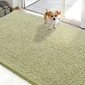 OLANLY Dog Door Mat for Muddy Paws 50x30, Super Absorbent Chenille Mud Mat